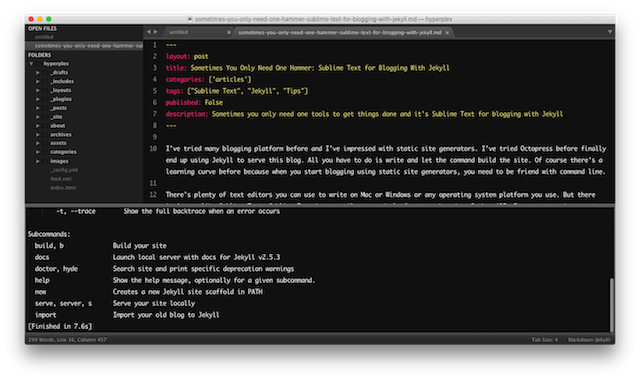 sublime text sftp view output panel